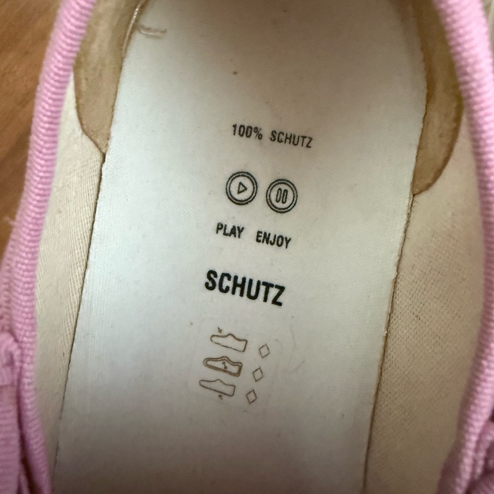 Schutz Pink Slip On Canvas Sneakers Size USA 7/8 - Picture 4 of 7